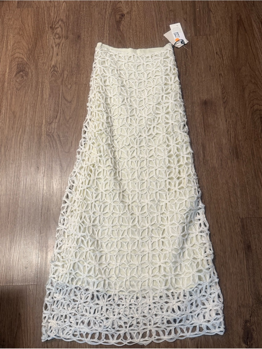 A.REN Cream Crochet Maxi Skirt - Beach to Brunch Style SIze S NWT - Picture 4 of 8